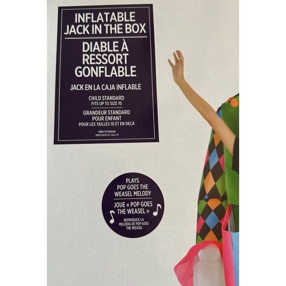 Jack In The Box Inflatable Jumpsuit Costumes Child Standard Clown 10 Medium - Picture 4 of 8